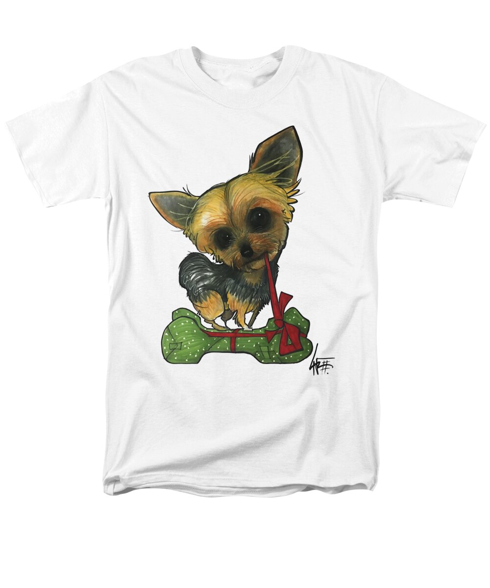 Pet Portrait Men's T-Shirt (Regular Fit) featuring the drawing Poston 3357 2 by Canine Caricatures By John LaFree