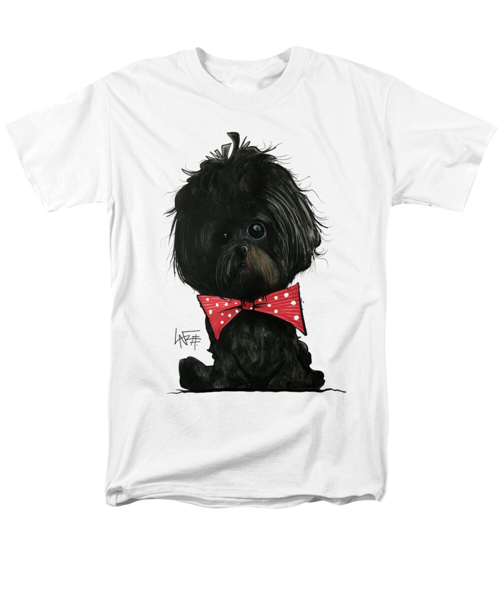 Pet Portrait Men's T-Shirt (Regular Fit) featuring the drawing Quarles 7-1479 by Canine Caricatures By John LaFree
