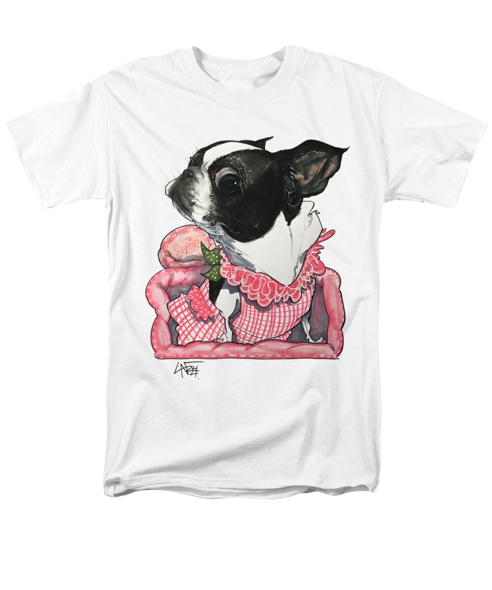 Pet Portrait Men's T-Shirt (Regular Fit) featuring the drawing Rodriguez 7-1475 by Canine Caricatures By John LaFree