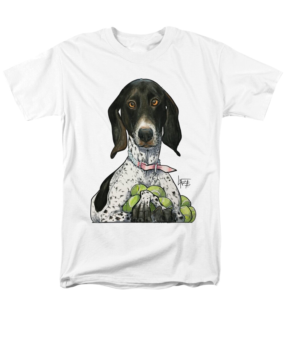 Pet Portrait Men's T-Shirt (Regular Fit) featuring the drawing Russell 3359 by Canine Caricatures By John LaFree