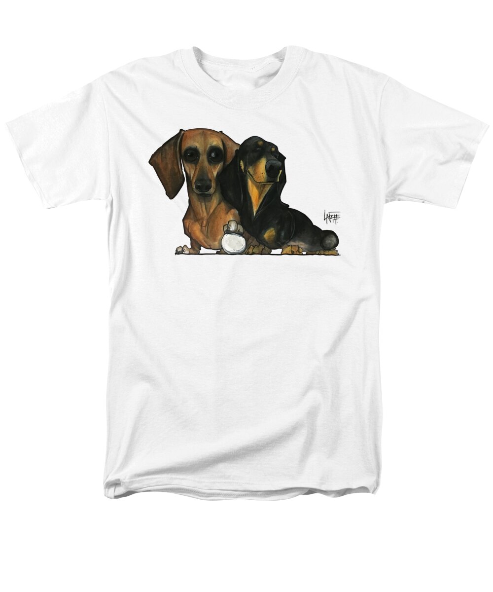Pet Portrait Men's T-Shirt (Regular Fit) featuring the drawing Sadlowski 7-1485 by Canine Caricatures By John LaFree