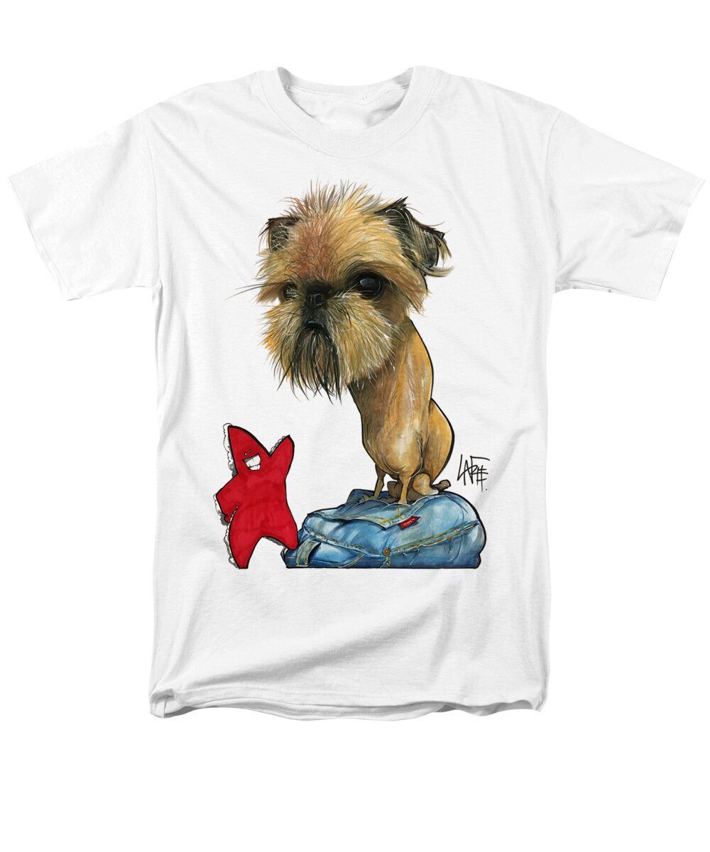 Brussels Griffon Men's T-Shirt (Regular Fit) featuring the drawing Salavarria 3149 by John LaFree