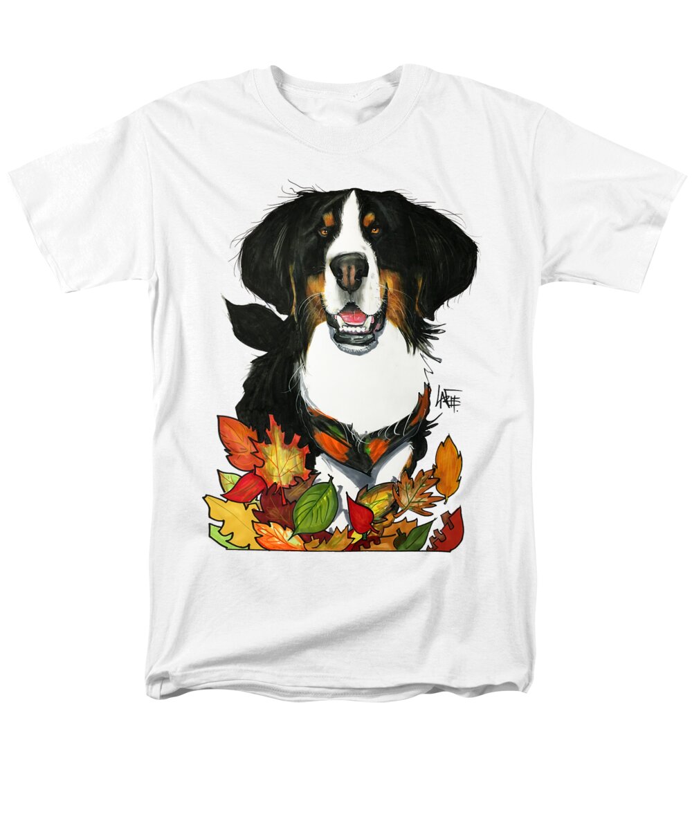Pet Portrait Men's T-Shirt (Regular Fit) featuring the drawing Stease 7-1471 by Canine Caricatures By John LaFree