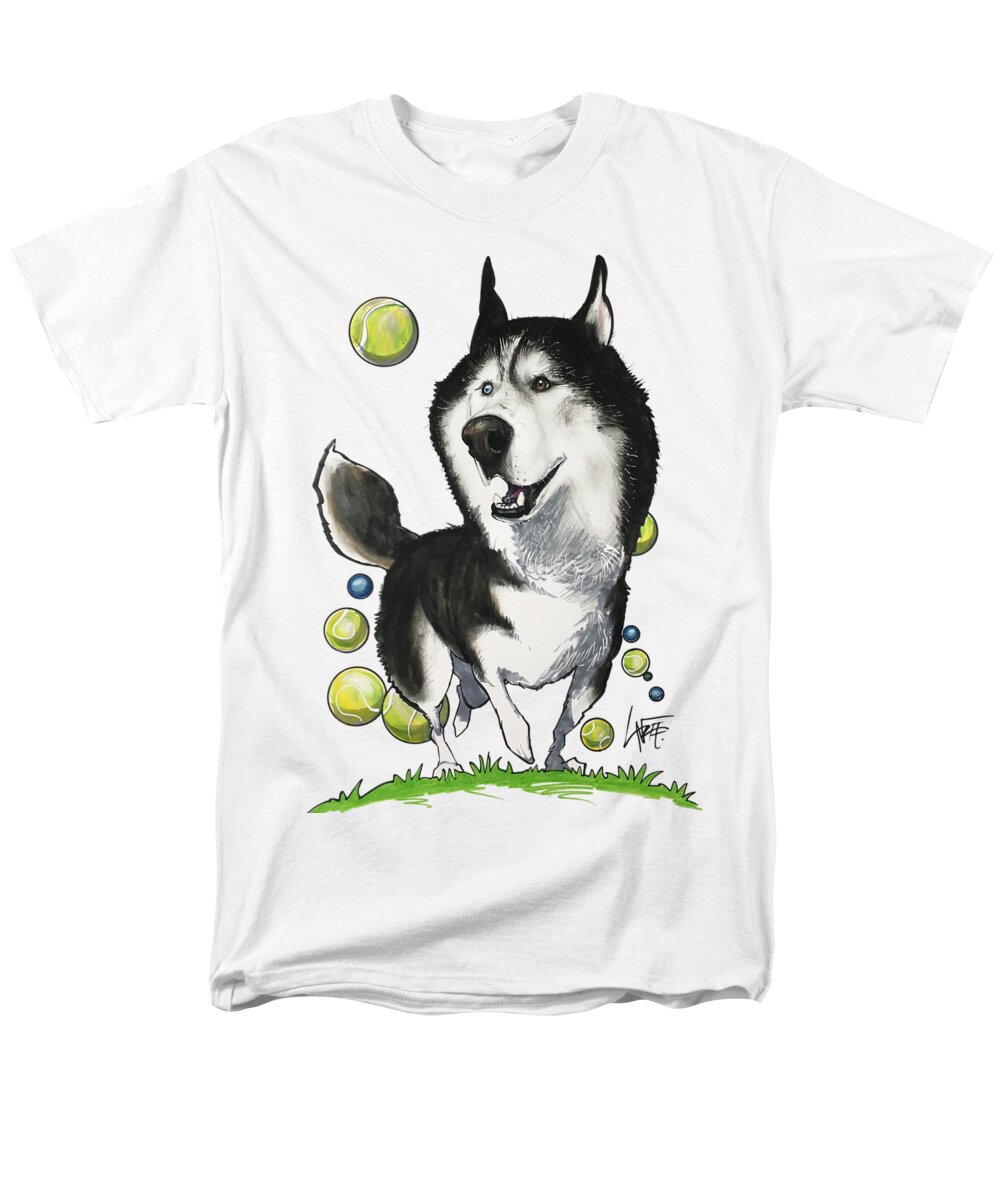 Husky Men's T-Shirt (Regular Fit) featuring the drawing Swinson 3650 by Canine Caricatures By John LaFree