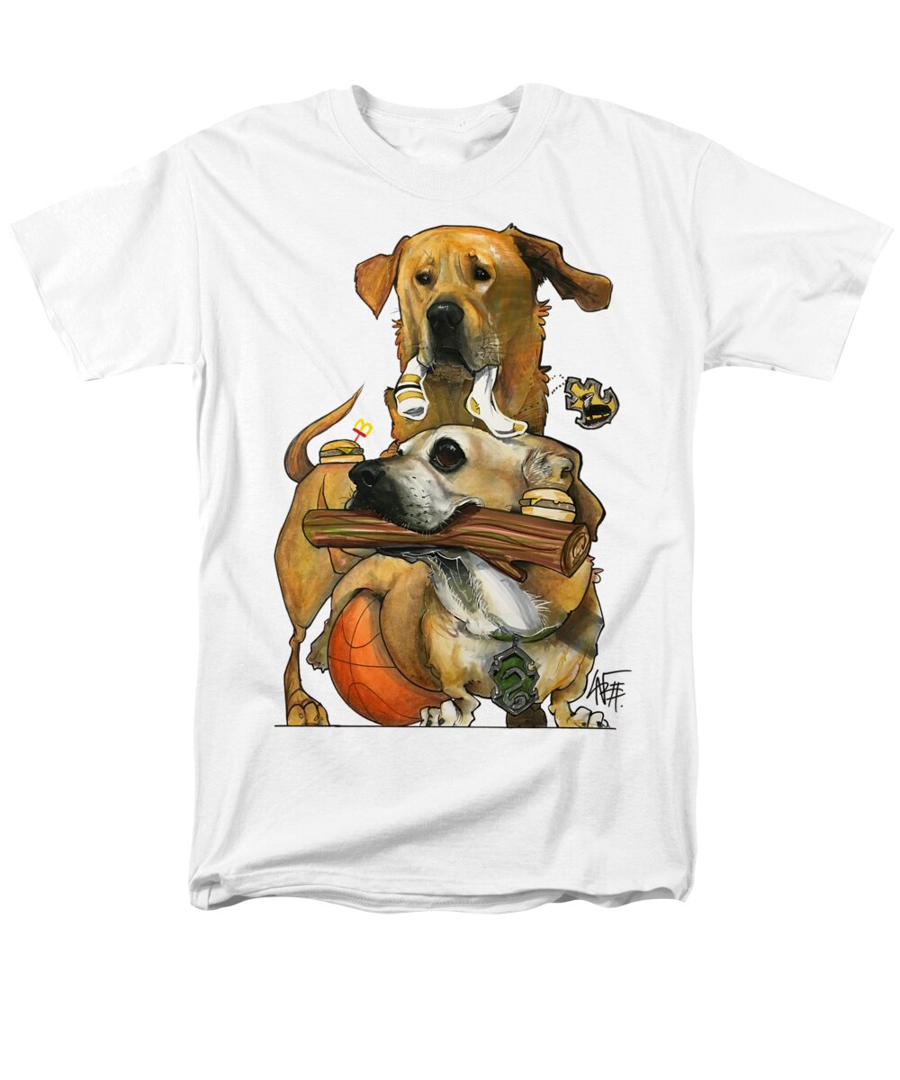 Pet Portrait Men's T-Shirt (Regular Fit) featuring the drawing Szczupak 3187 by Canine Caricatures By John LaFree