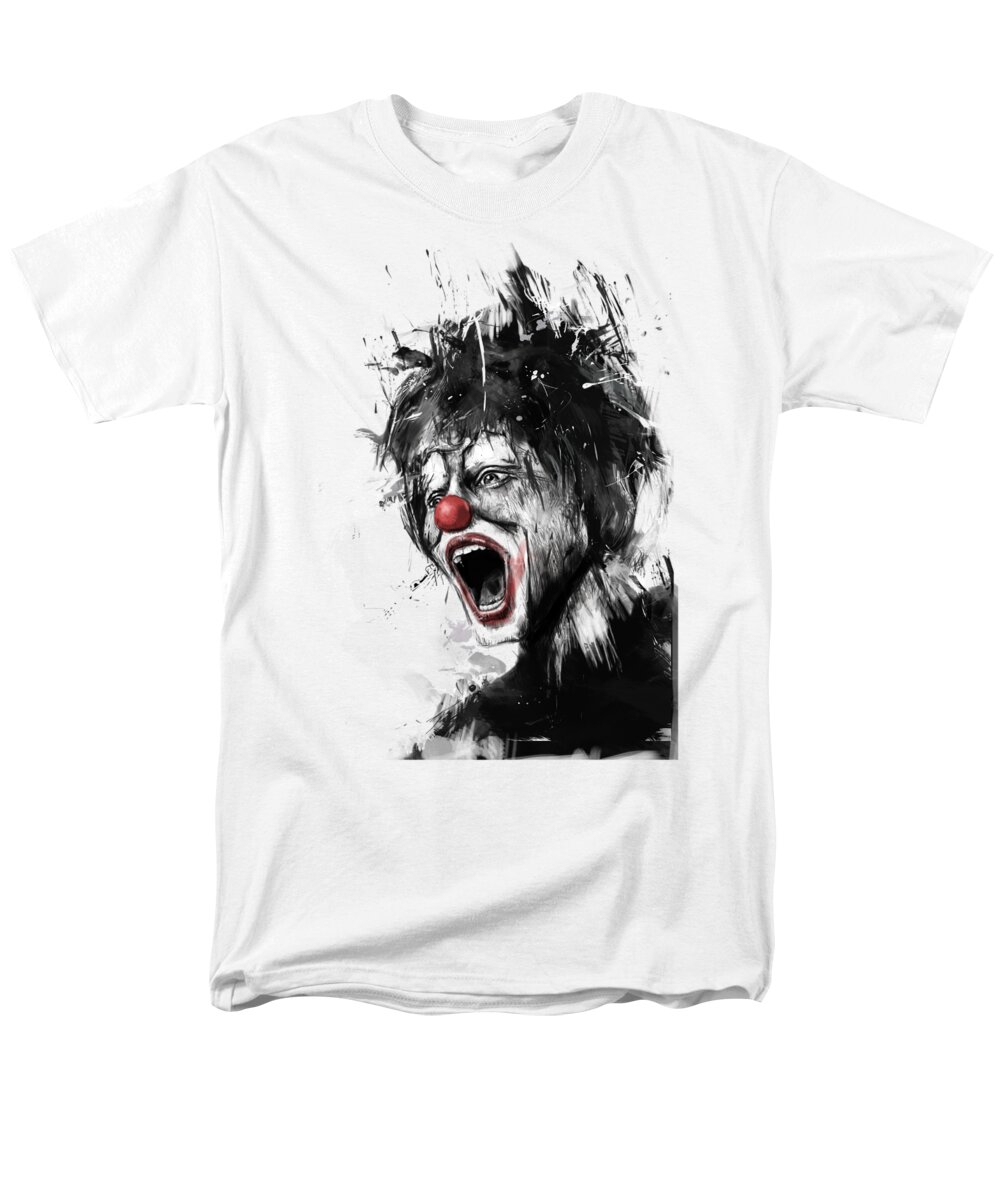 Clown Men's T-Shirt (Regular Fit) featuring the mixed media The Clown by Balazs Solti