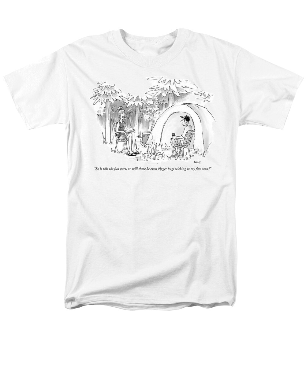 So Is This The Fun Part Men's T-Shirt (Regular Fit) featuring the drawing The Fun Part by Teresa Burns Parkhurst