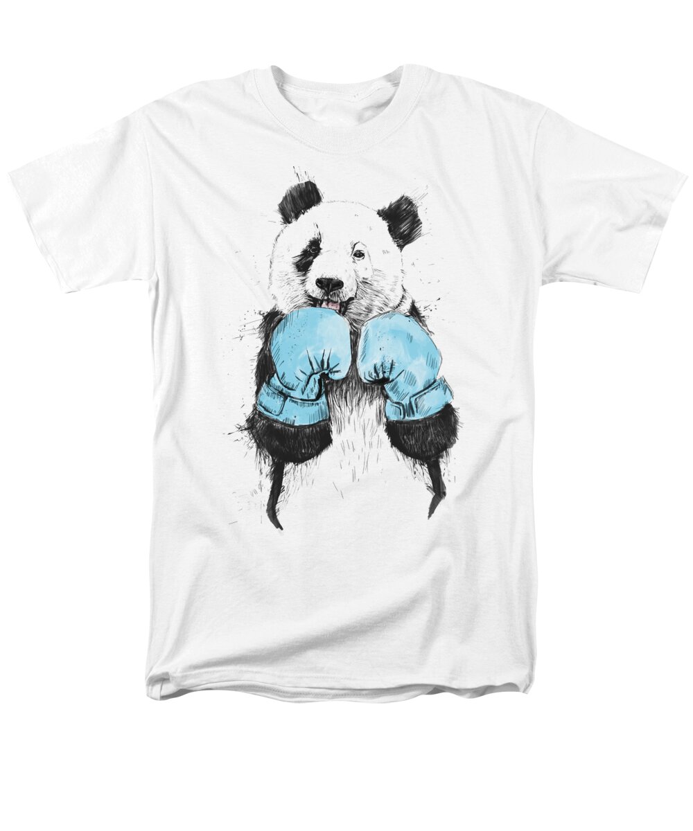 Panda Men's T-Shirt (Regular Fit) featuring the drawing The Winner by Balazs Solti