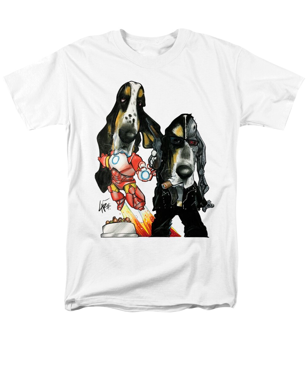 Pet Portrait Men's T-Shirt (Regular Fit) featuring the drawing Urban 3404 by Canine Caricatures By John LaFree