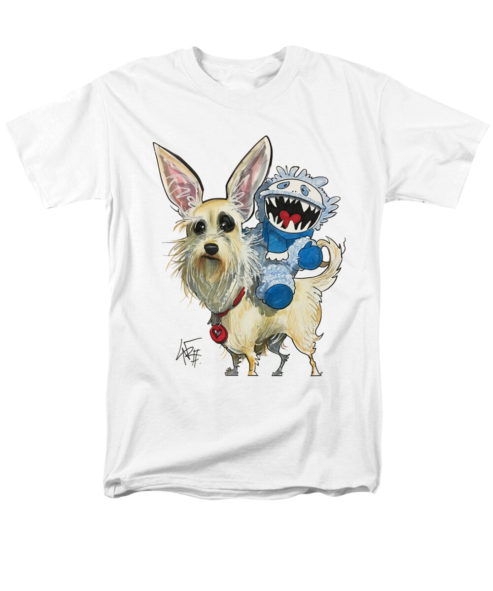 Pet Portrait Men's T-Shirt (Regular Fit) featuring the drawing Willis 3259 by Canine Caricatures By John LaFree