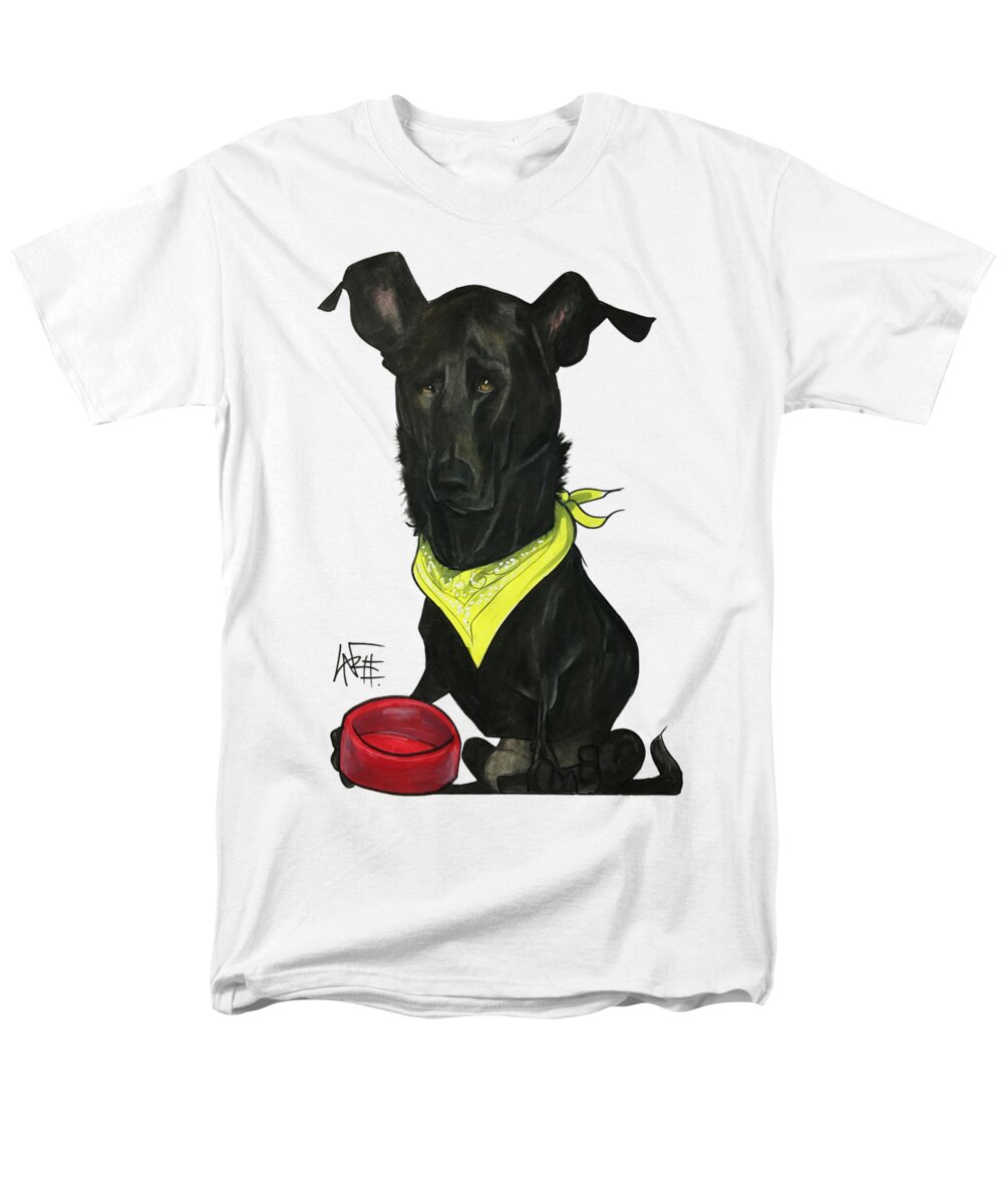Pet Portrait Men's T-Shirt (Regular Fit) featuring the drawing Womack 3291 Charlie by Canine Caricatures By John LaFree