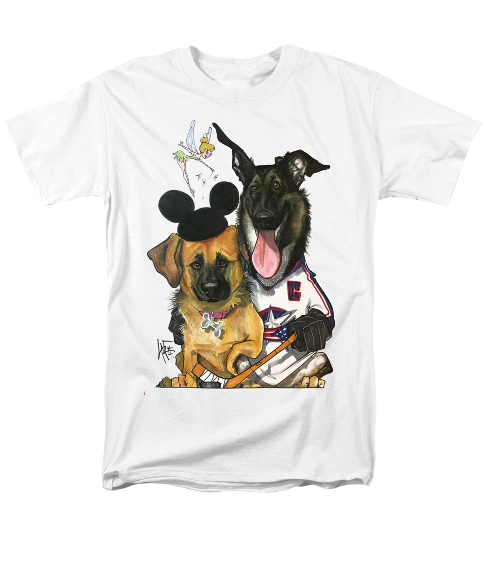 Pet Portrait Men's T-Shirt (Regular Fit) featuring the drawing Young 3268 by John LaFree