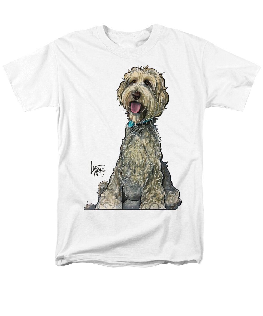 Labradoodle Men's T-Shirt (Regular Fit) featuring the drawing Zwetsch 7-1513 by Canine Caricatures By John LaFree