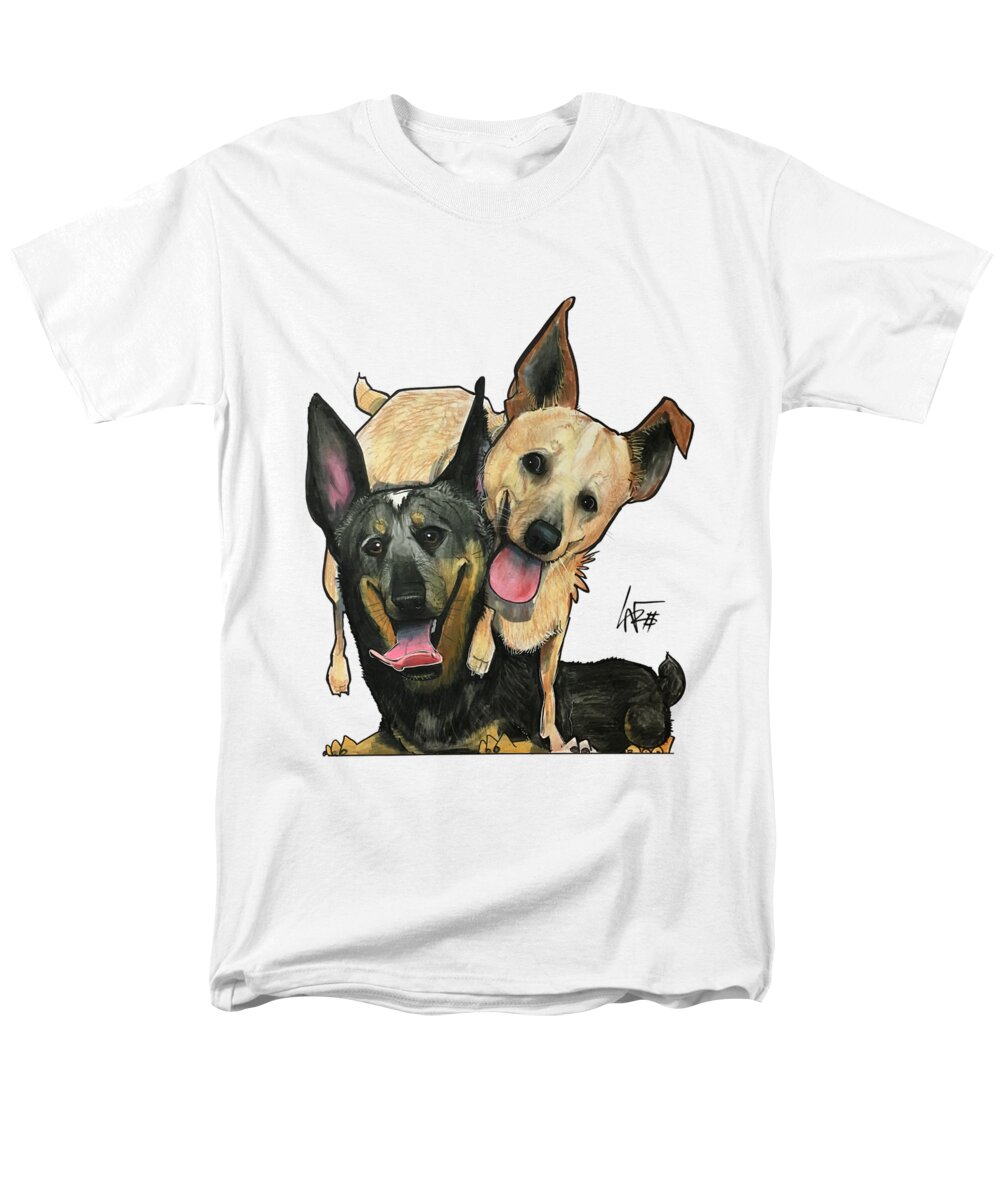 Davila Men's T-Shirt (Regular Fit) featuring the drawing Davila 4360 by Canine Caricatures By John LaFree