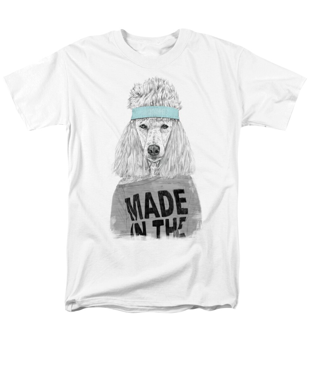 Dog Men's T-Shirt (Regular Fit) featuring the drawing 80's Bitch by Balazs Solti