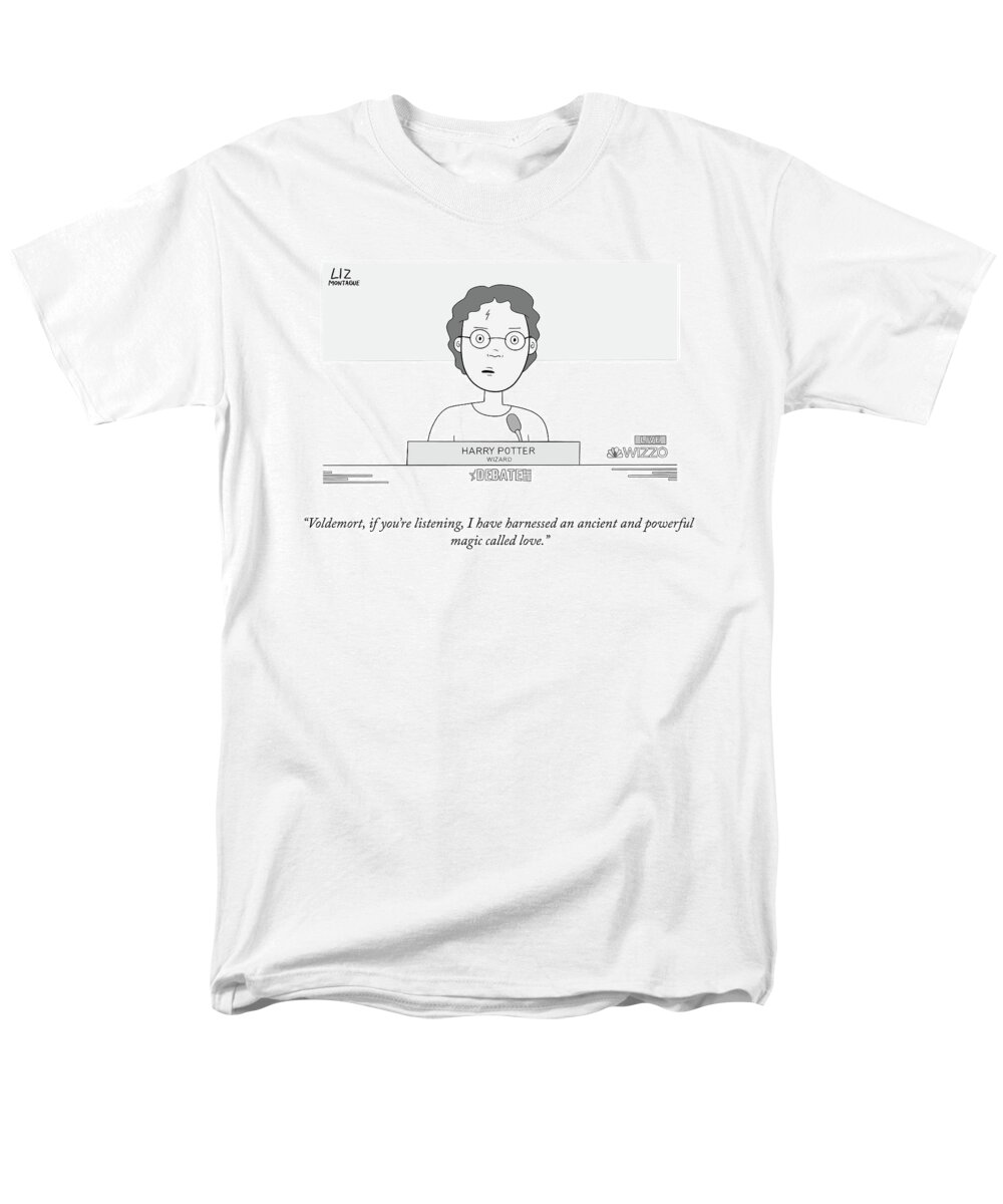 Voldemort Men's T-Shirt (Regular Fit) featuring the drawing And, Sir, Love Will Win by Liz Montague