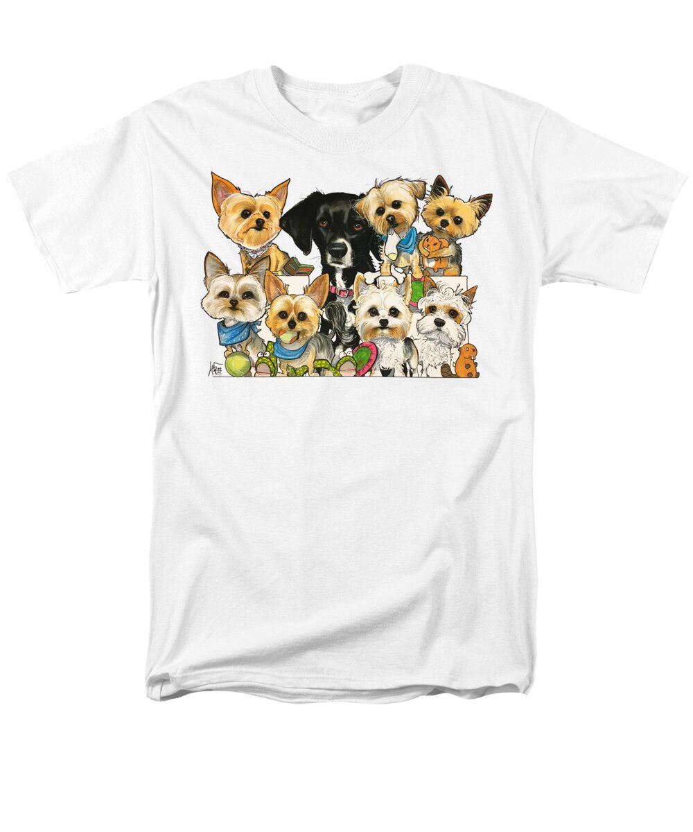 Brown 4449 Men's T-Shirt (Regular Fit) featuring the drawing Brown 4449 by Canine Caricatures By John LaFree
