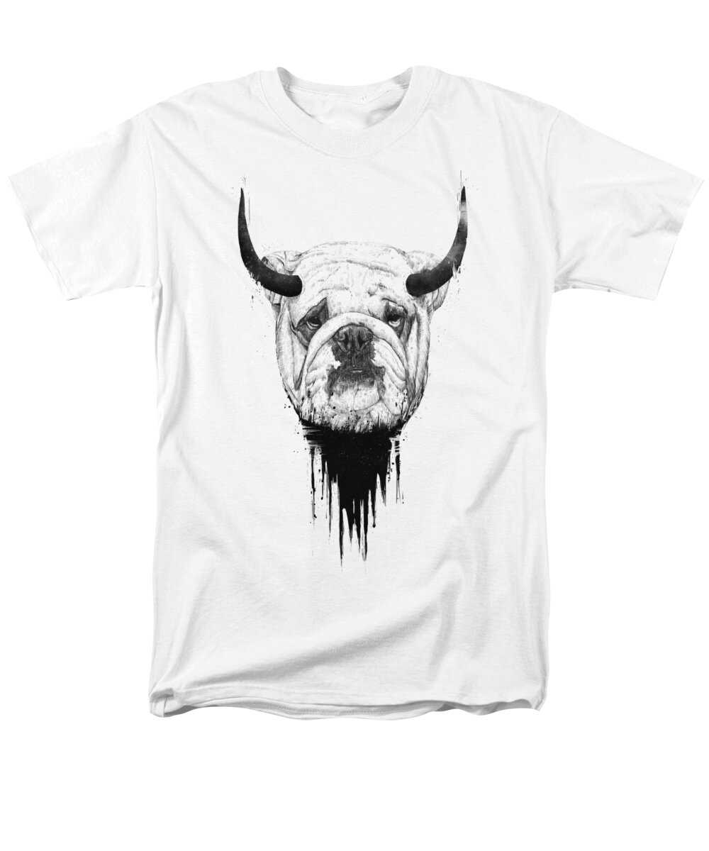 Bulldog Men's T-Shirt (Regular Fit) featuring the drawing Bull dog by Balazs Solti
