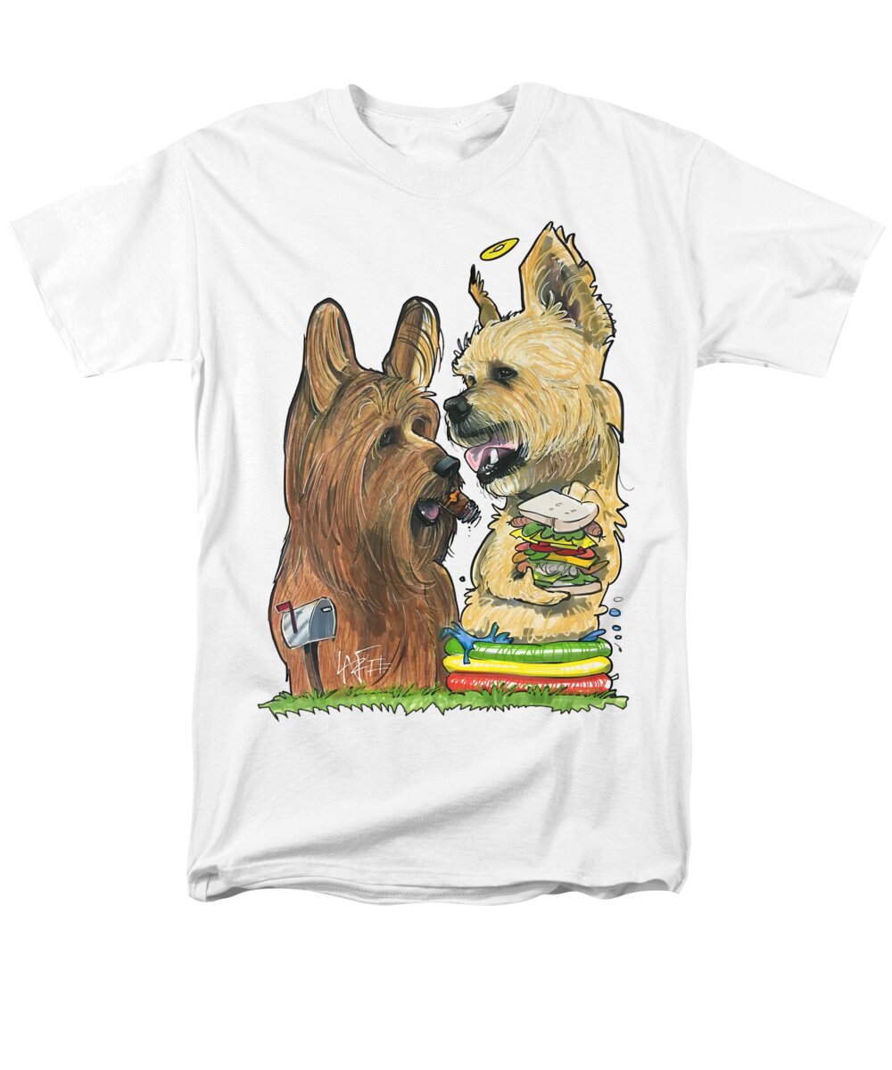 Bunyard 4531 Men's T-Shirt (Regular Fit) featuring the drawing Bunyard 4531 by Canine Caricatures By John LaFree