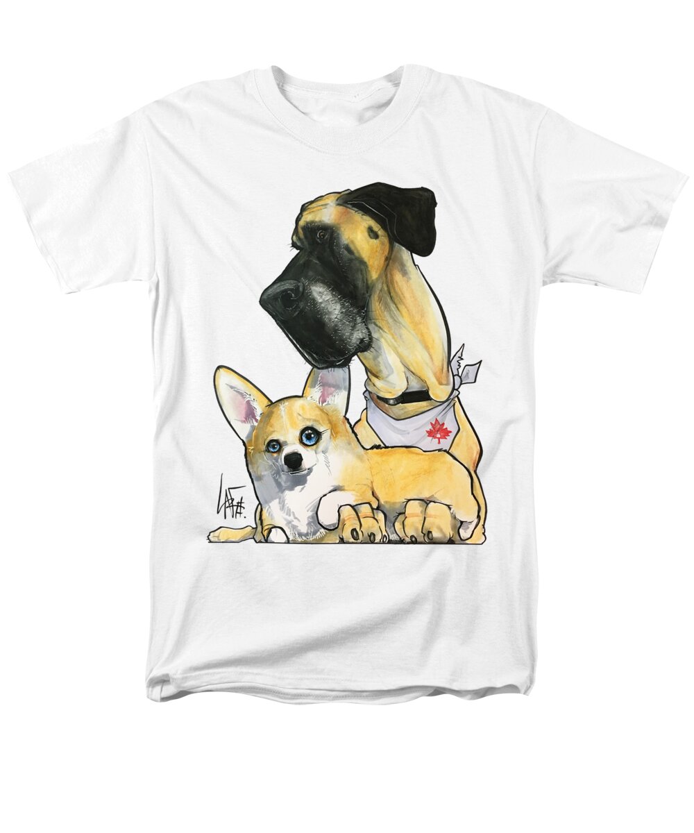 Coburn Men's T-Shirt (Regular Fit) featuring the drawing Coburn 4414 by Canine Caricatures By John LaFree