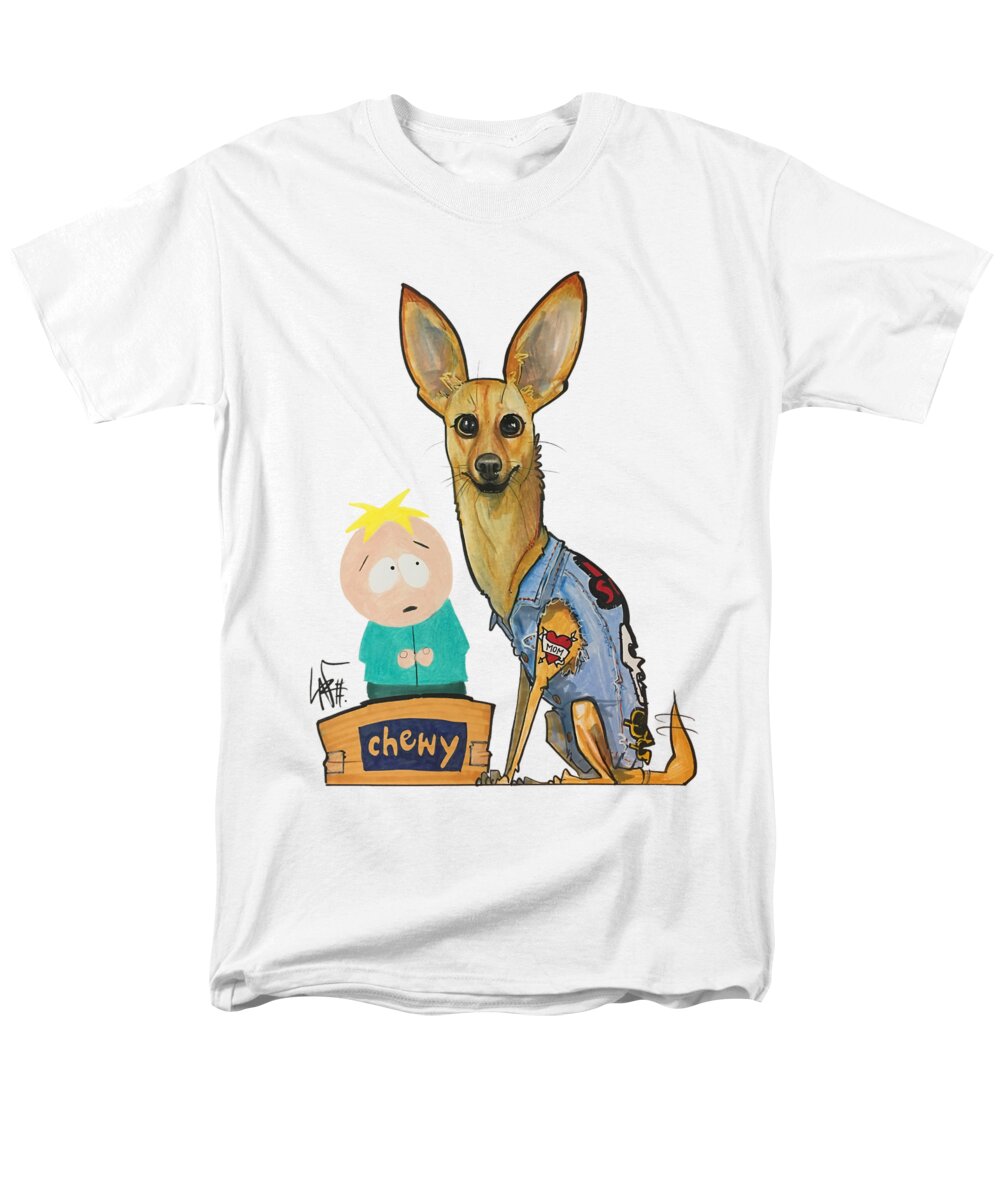 Curtin 4434 Men's T-Shirt (Regular Fit) featuring the drawing Curtin 4434 by Canine Caricatures By John LaFree
