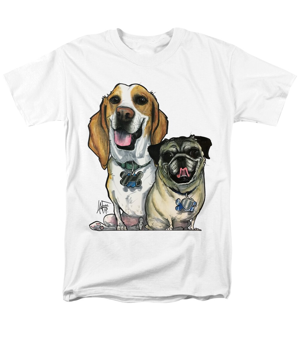 Davis 4498 Men's T-Shirt (Regular Fit) featuring the drawing Davis 4498 by Canine Caricatures By John LaFree
