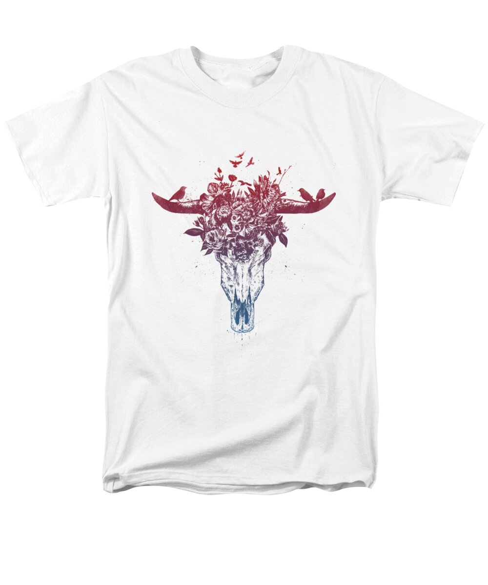 Bull Men's T-Shirt (Regular Fit) featuring the drawing Dead summer by Balazs Solti