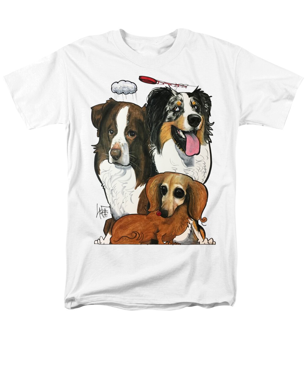 Dominguez Men's T-Shirt (Regular Fit) featuring the drawing Dominguez JET BO LADY by Canine Caricatures By John LaFree
