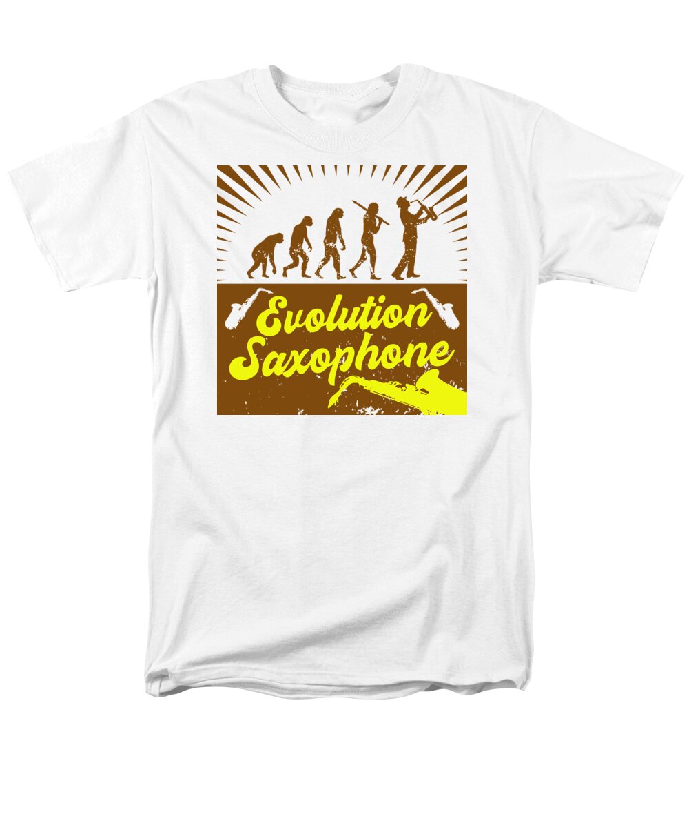 Music Men's T-Shirt (Regular Fit) featuring the digital art Evolution Saxophone by Mister Tee