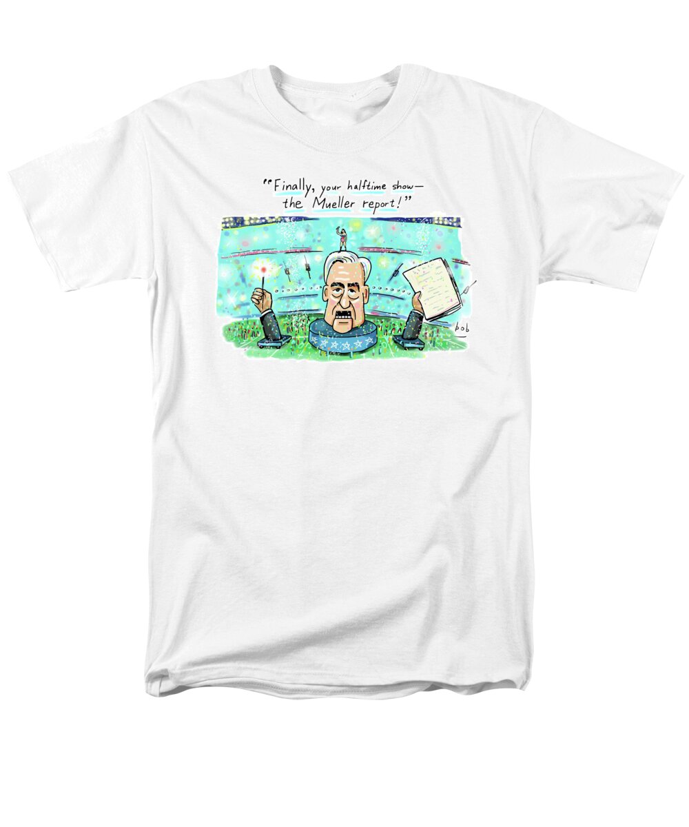 Captionless Men's T-Shirt (Regular Fit) featuring the drawing Halftime Show by Bob Eckstein
