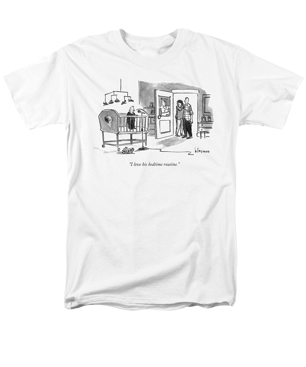 Cctk Men's T-Shirt (Regular Fit) featuring the drawing His Bedtime Routine by John Klossner