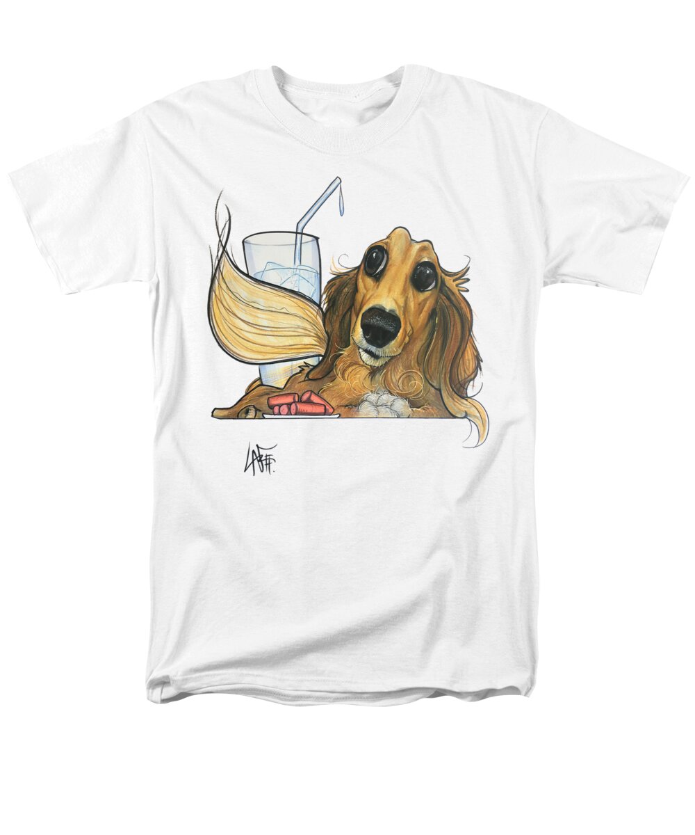 Hubbard Men's T-Shirt (Regular Fit) featuring the drawing Hubbard 5162 ELI by Canine Caricatures By John LaFree