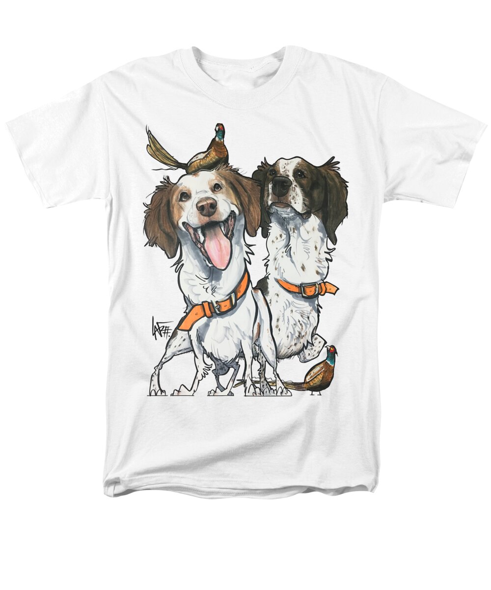 Hunt Men's T-Shirt (Regular Fit) featuring the drawing Hunt 4805 by Canine Caricatures By John LaFree