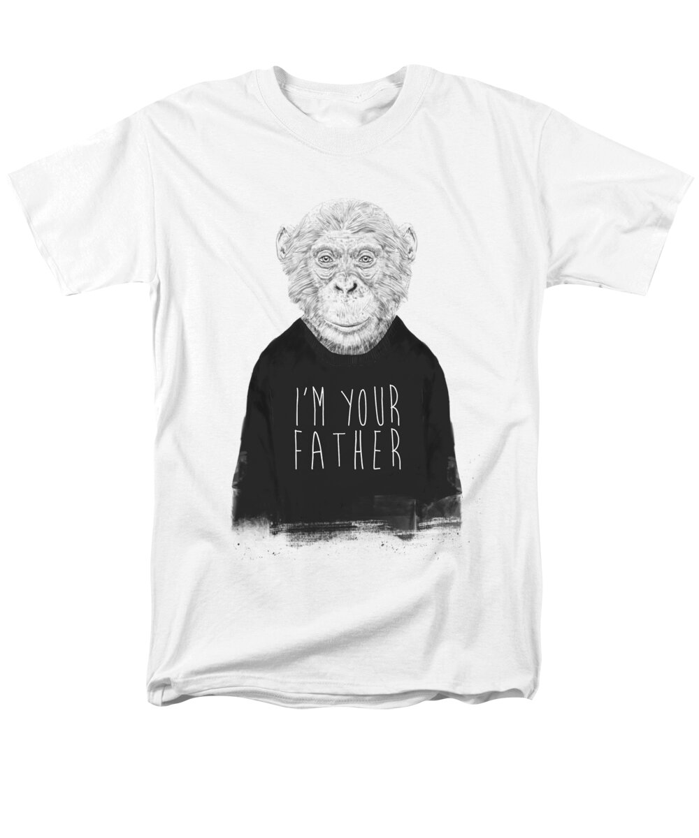Monkey Men's T-Shirt (Regular Fit) featuring the mixed media I'm your father by Balazs Solti