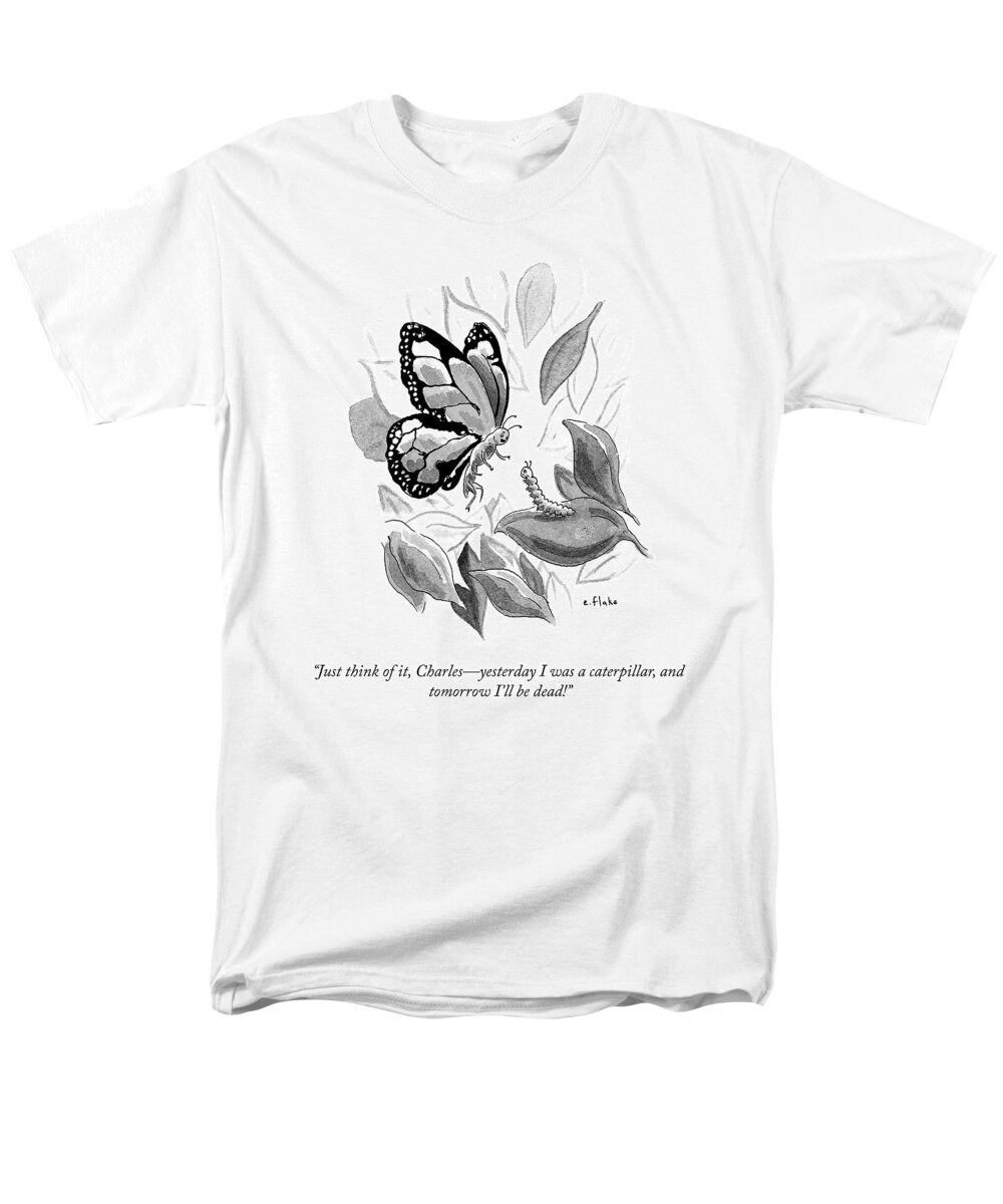 just Think Of It Men's T-Shirt (Regular Fit) featuring the drawing Just Think Of It by Emily Flake