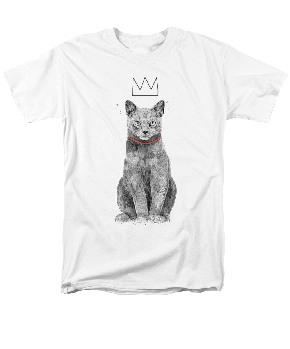Cat Men's T-Shirt (Regular Fit) featuring the mixed media King Of Everything by Balazs Solti