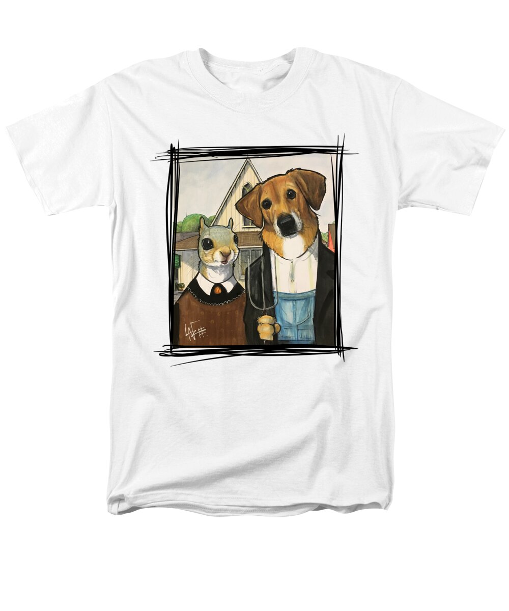 Landeche Men's T-Shirt (Regular Fit) featuring the drawing Landeche 4963 by Canine Caricatures By John LaFree