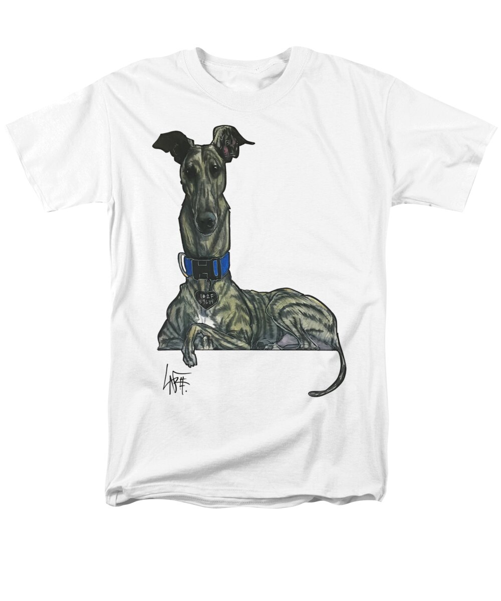 Lopez Men's T-Shirt (Regular Fit) featuring the drawing Lopez 4826 by Canine Caricatures By John LaFree