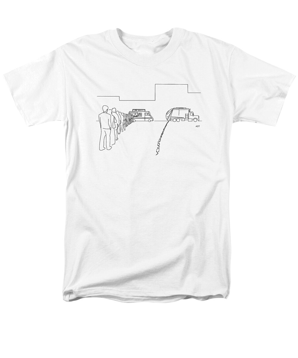 Captionless Men's T-Shirt (Regular Fit) featuring the drawing Lunchtime by Adam Douglas Thompson