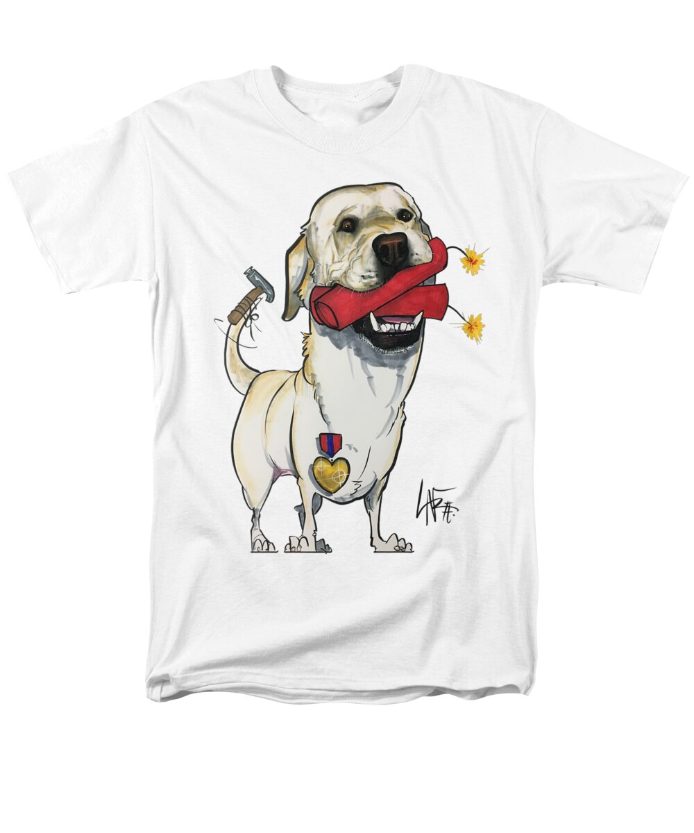 Mackinder Men's T-Shirt (Regular Fit) featuring the drawing MacKinder 4310 by Canine Caricatures By John LaFree