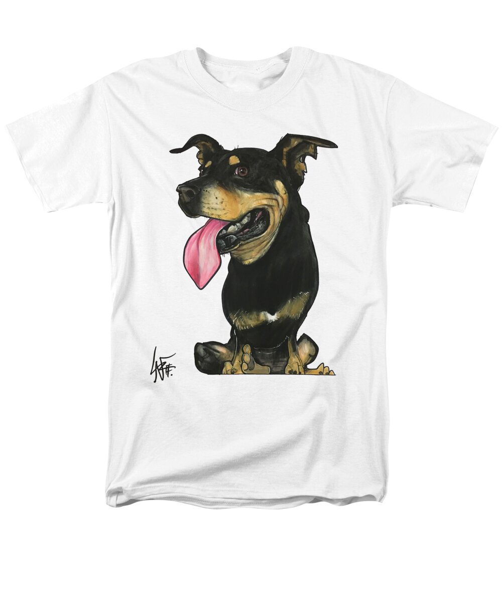 Mireles Men's T-Shirt (Regular Fit) featuring the drawing Mireles CHUFFIE by Canine Caricatures By John LaFree