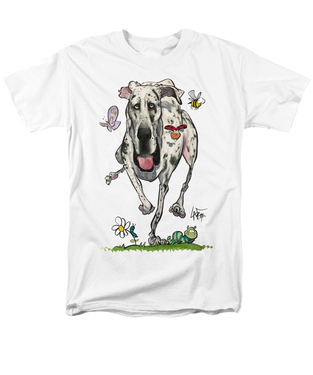 Mitchell Men's T-Shirt (Regular Fit) featuring the drawing Mitchell 4121 by Canine Caricatures By John LaFree