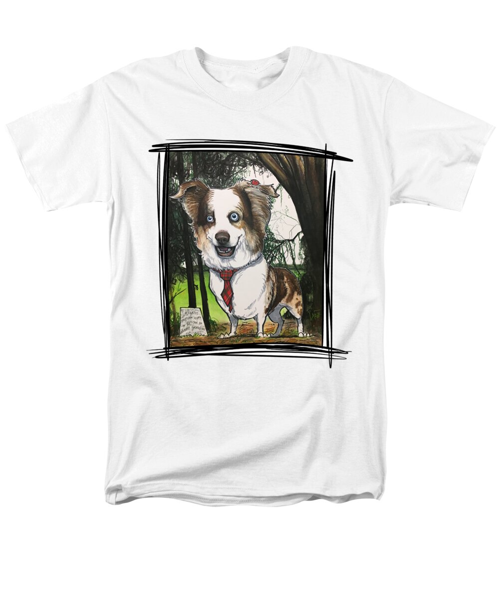 Muehlenweg Men's T-Shirt (Regular Fit) featuring the drawing Muehlenweg 5033 by Canine Caricatures By John LaFree
