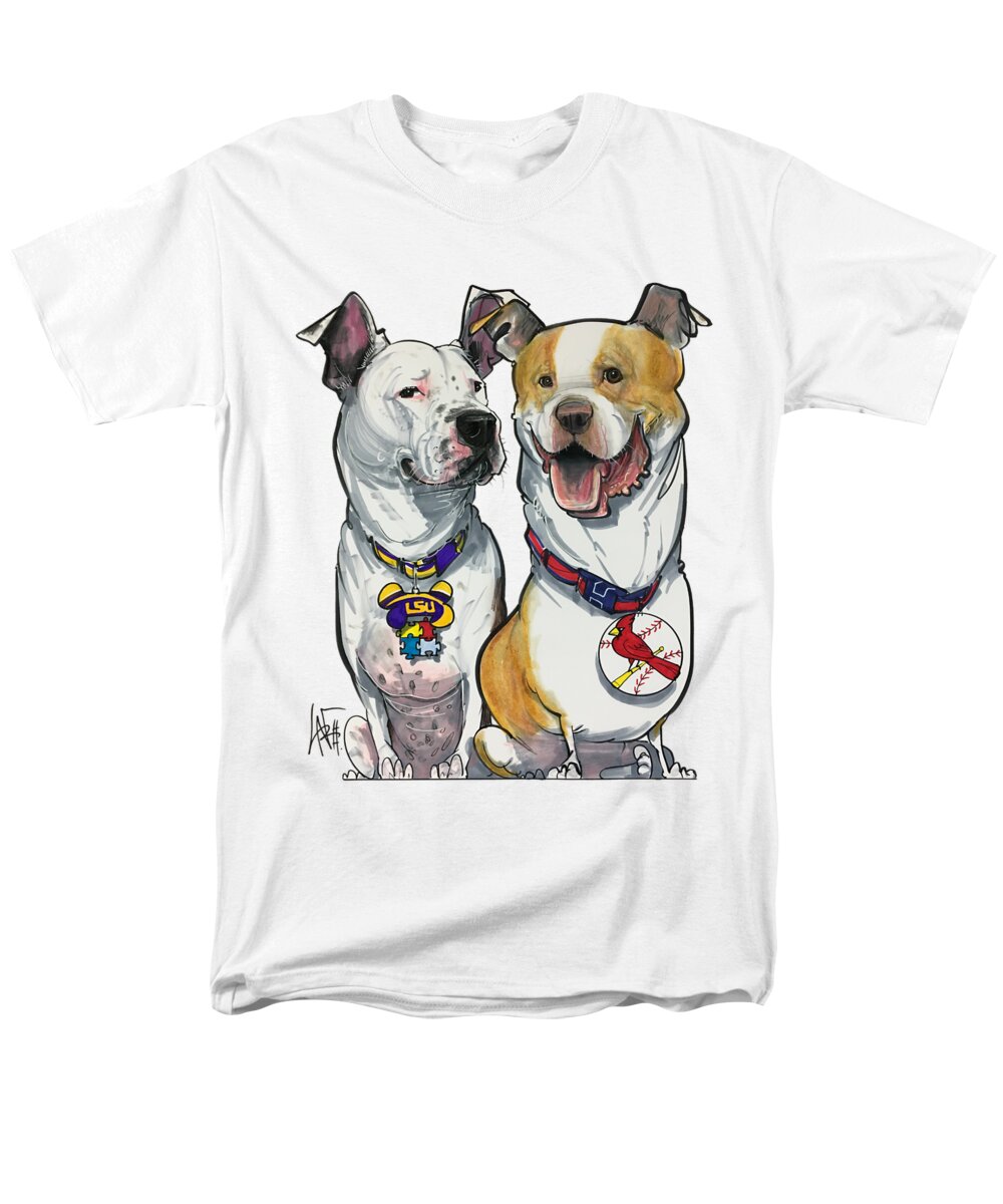 Satin-eder 4548 Men's T-Shirt (Regular Fit) featuring the drawing Satin-Eder 4548 by Canine Caricatures By John LaFree