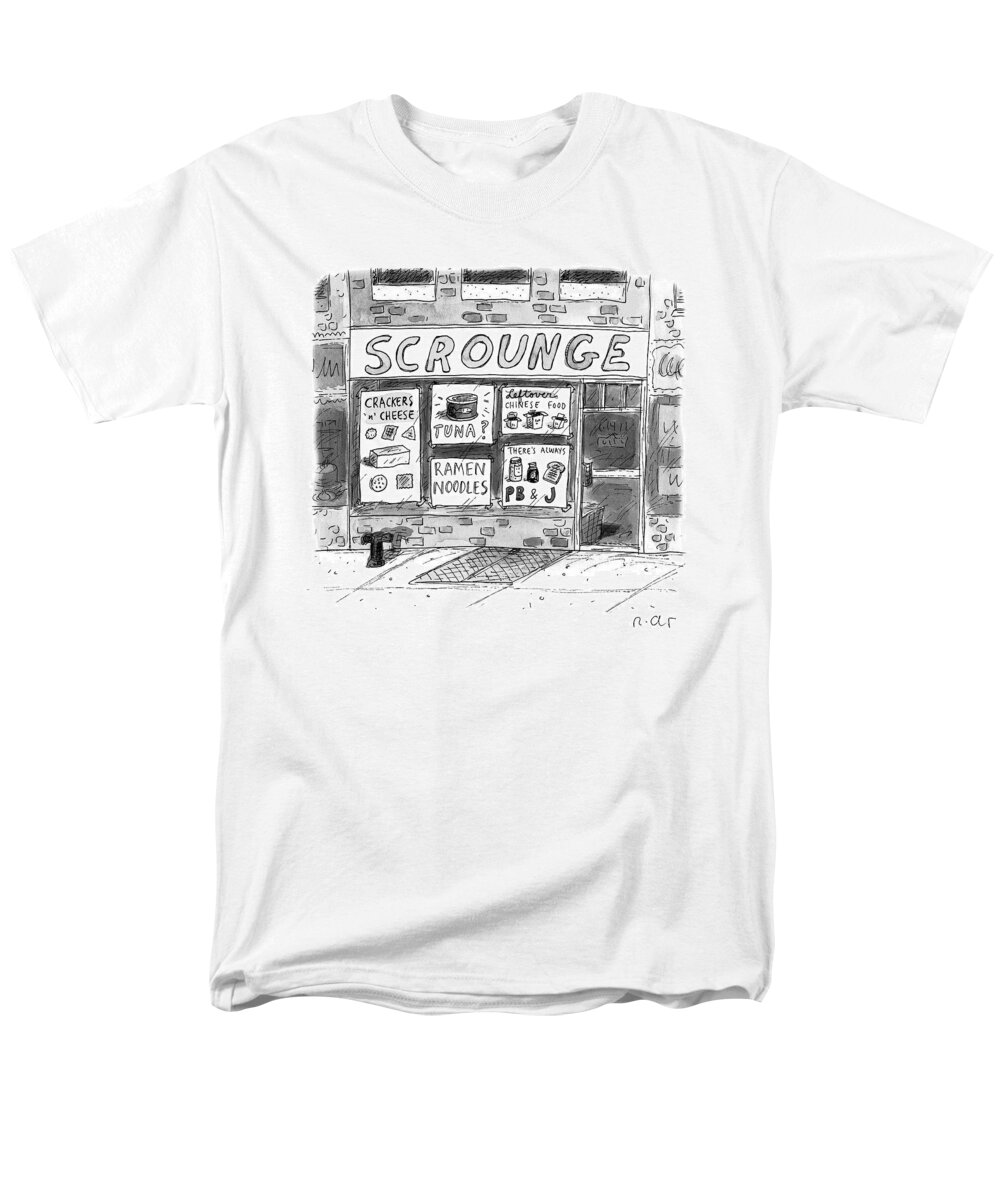Captionless Men's T-Shirt (Regular Fit) featuring the drawing Scrounge by Roz Chast