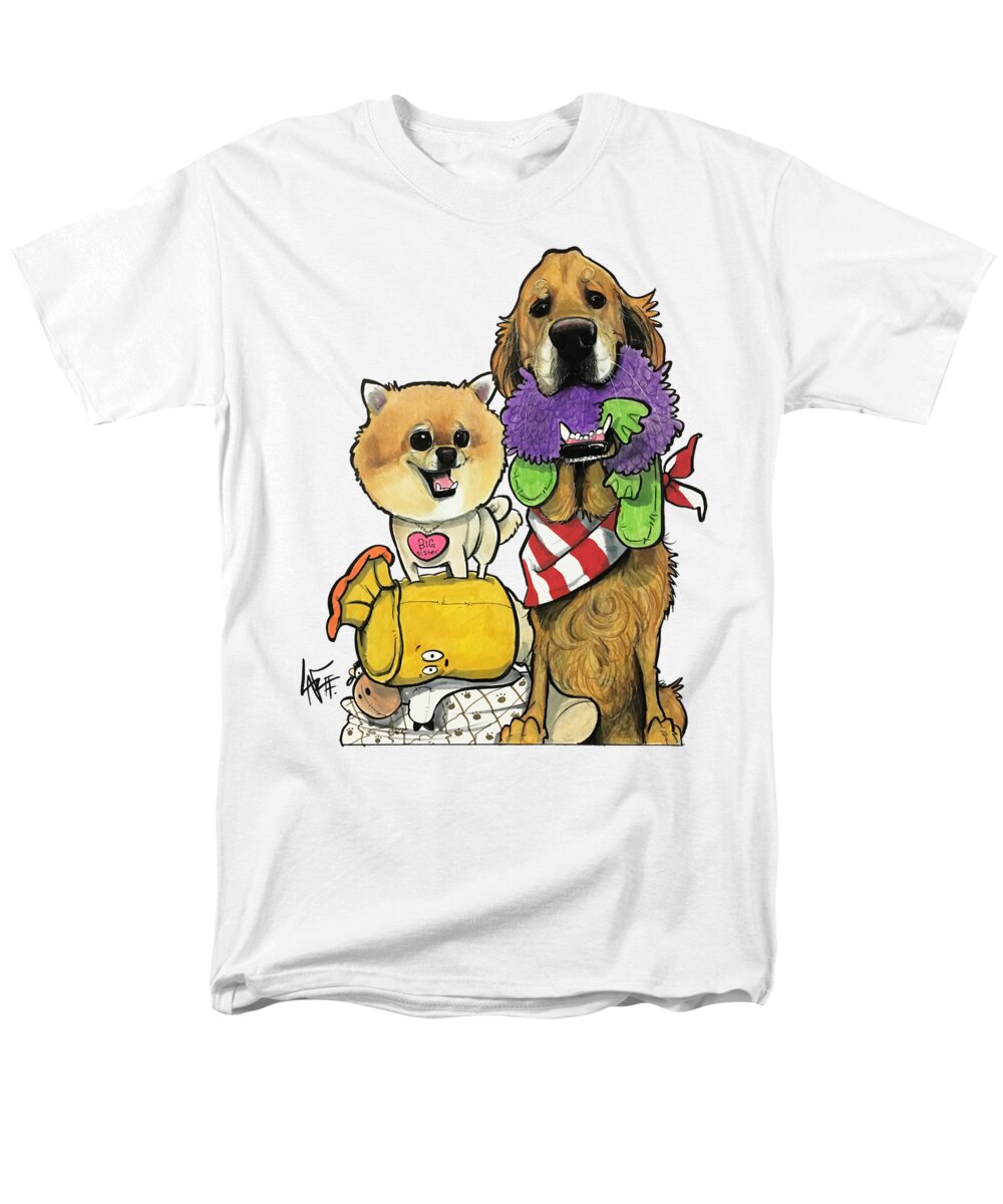 Selker Men's T-Shirt (Regular Fit) featuring the drawing Selker 5072 by Canine Caricatures By John LaFree