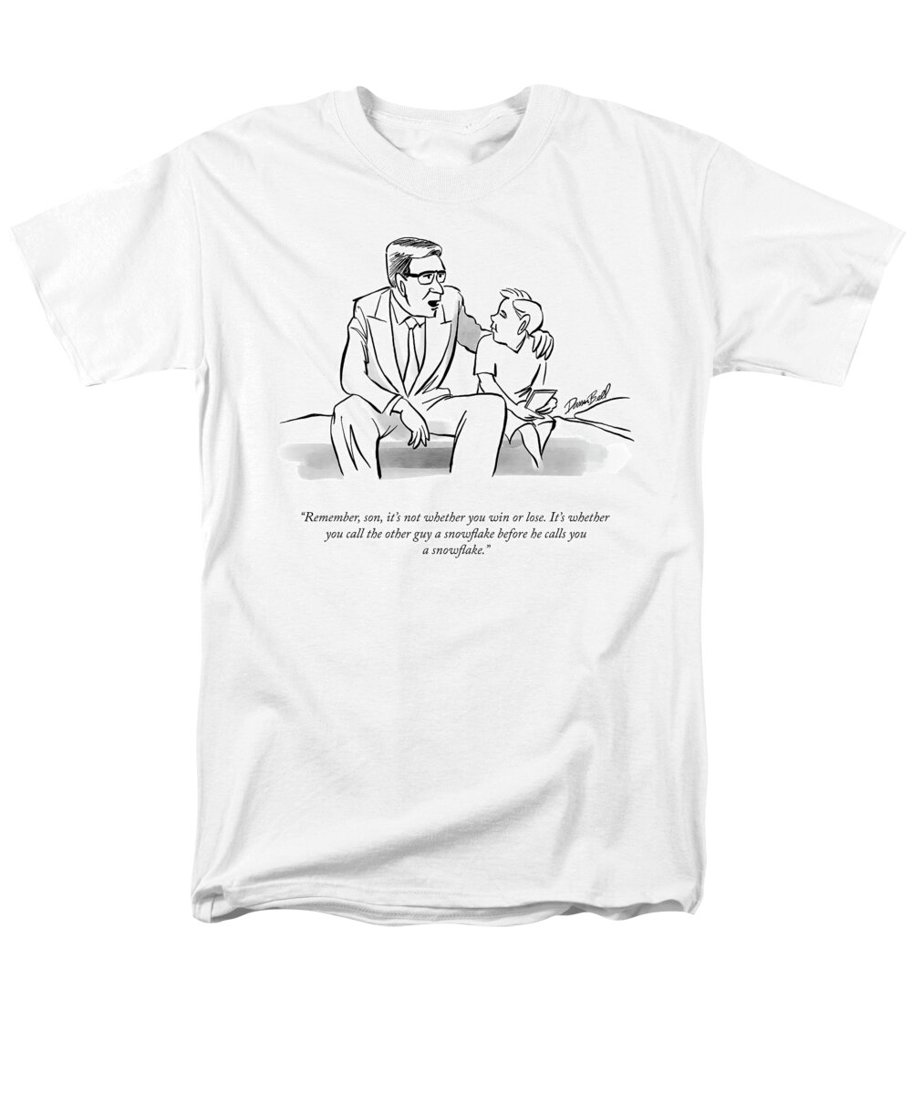 remember Men's T-Shirt (Regular Fit) featuring the drawing Snowflake by Darrin Bell