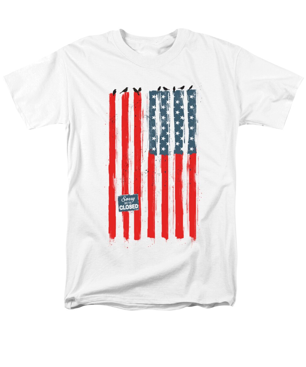 Usa Men's T-Shirt (Regular Fit) featuring the painting Sorry We're Closed by Balazs Solti