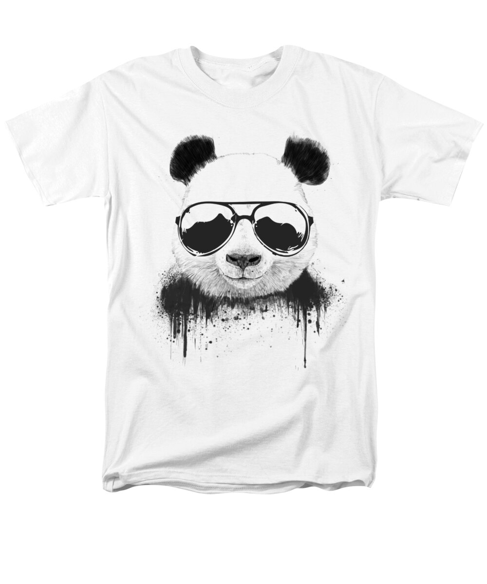 Panda Men's T-Shirt (Regular Fit) featuring the mixed media Stay Cool by Balazs Solti