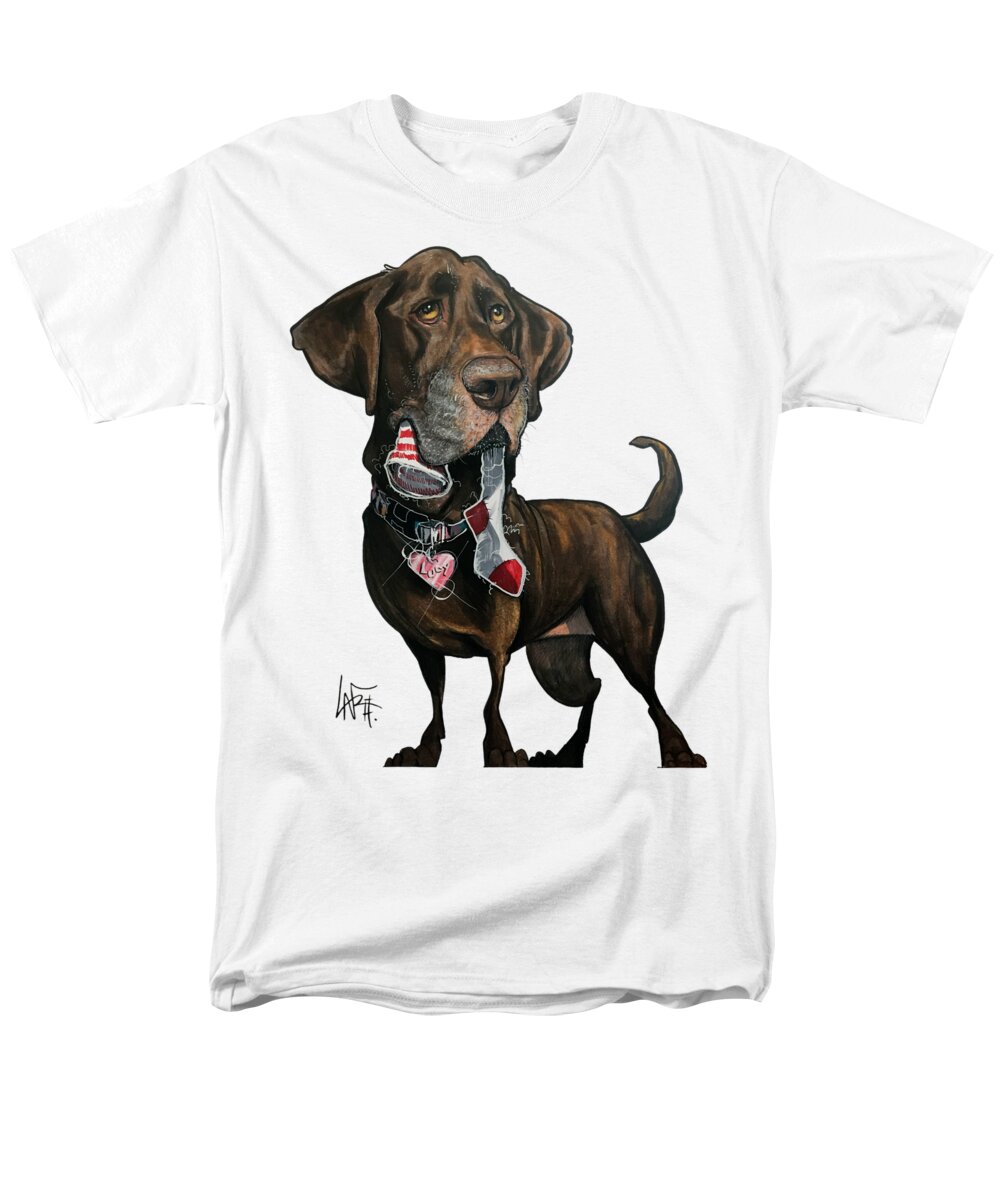 Stephenson Men's T-Shirt (Regular Fit) featuring the drawing Stephenson 5302 by Canine Caricatures By John LaFree